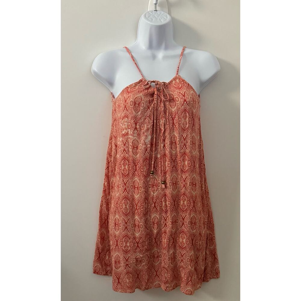 MauricesOrange/White Patterned Boho Sundress Size X Small